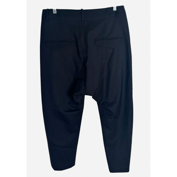 NEW! Nili Lotan 4 PARIS Dress Pants $495 Drop Crotch Slouchy Trousers Crop Black - Picture 4 of 10
